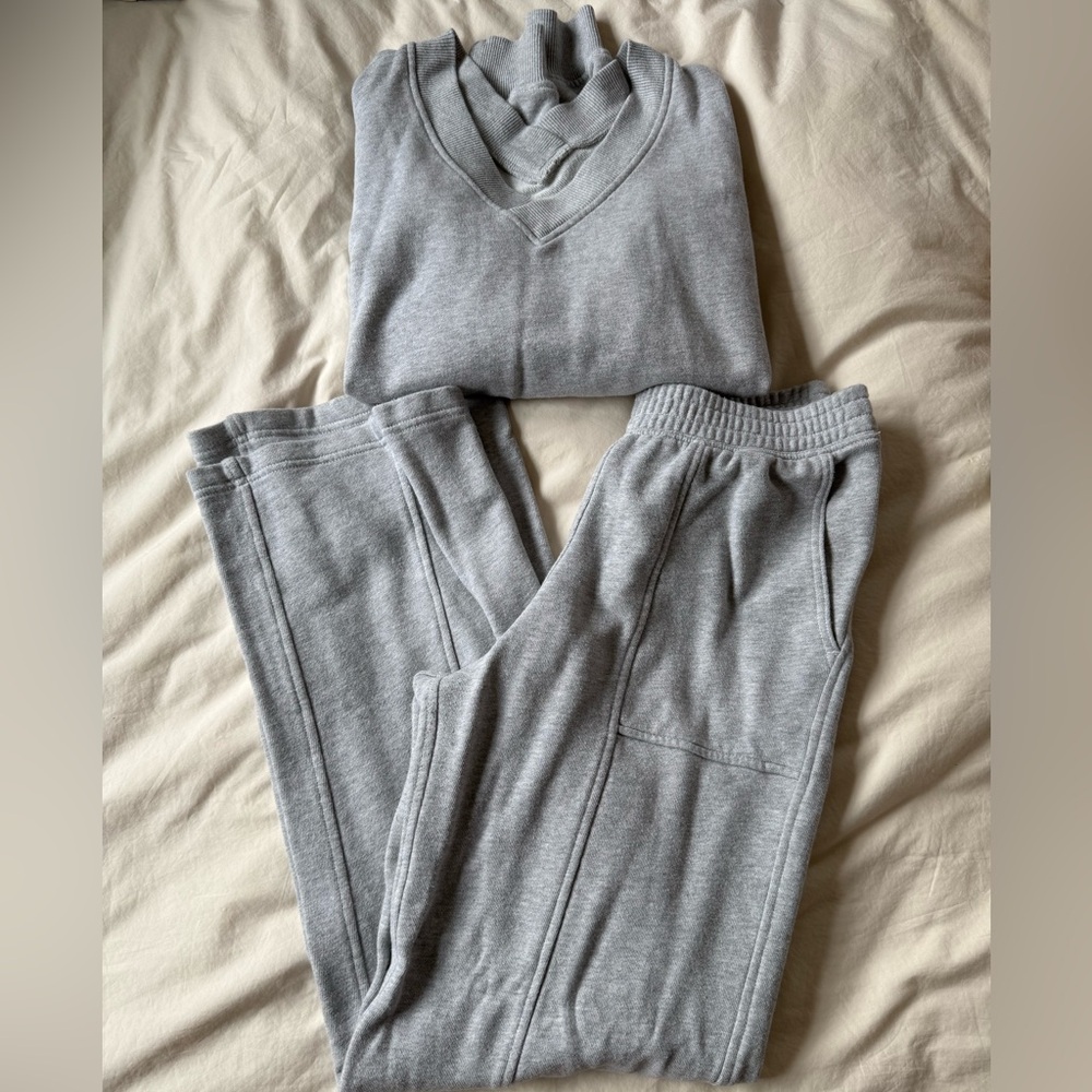 Aerie Light Gray Cozy Knit Set